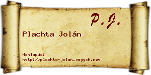 Plachta Jolán névjegykártya