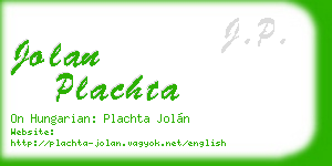 jolan plachta business card